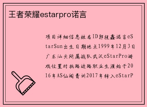 王者荣耀estarpro诺言